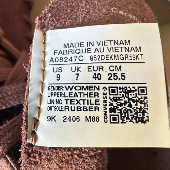 ⭐Converse Chuck 70 Wedge Square Platform Hi Leather 9 Womens Shoes Brown A08247C - Picture 10 of 10